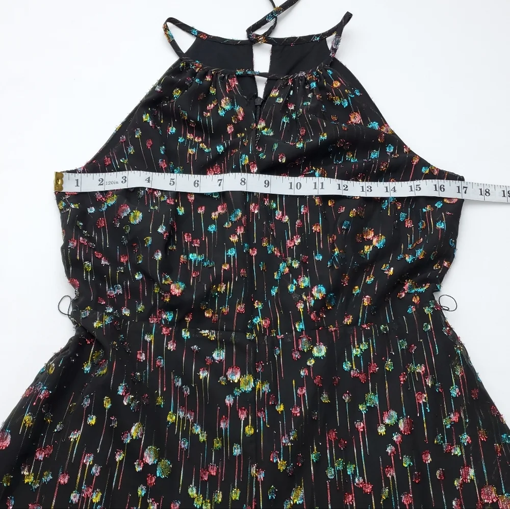 NEW Anthropologie Eva Franco Edita Halter Metallic Clip Dot Jumpsuit Relaxed 4